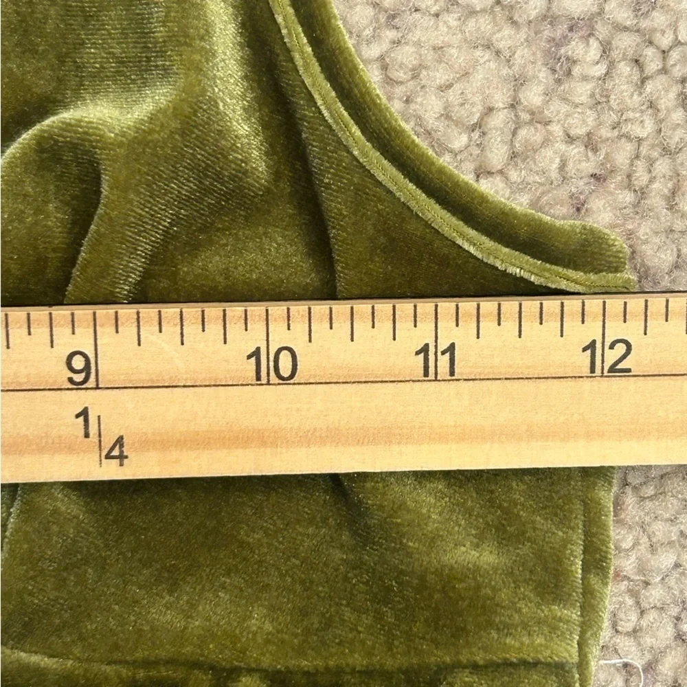SHEIN Olive Mossy Green Velvet Crop Top XS Forest Fairycore - Picture 5 of 5